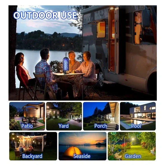 NWT! LED Light Bug Zapper Rechargeable 2in1 Wireless Insect Killer Lamp 2500mAh - Picture 10 of 13